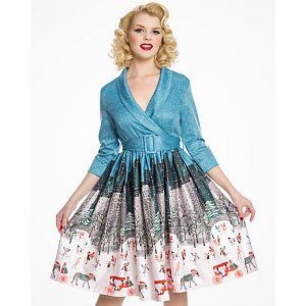 Lindy Bop Vivi Central Park Winter Swing Dress